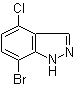 structure of CAS# 1000341-88-7, 7-溴-4-氯-1H-吲唑