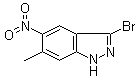 3-溴-6-甲基-5-硝基-1H-吲唑分子结构 (CAS 1000343-58-7)