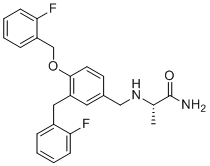 CAS # 1000370-28-4, Safinamide Impurity 9, (S)-2-((3-(2-Fluorobenzyl)-4-((2-fluorobenzyl)oxy)benzyl)amino)propanamide
