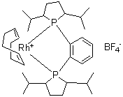 structure of CAS# 1000393-36-1, 1,2-Bis((2S,5S)-2,5-diisopropylphospholano)benzene(cyclooctadiene)rhodium(I) tetrafluoroborate