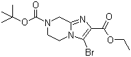 structure of CAS# 1000576-75-9, 3-Bromo-5,6-dihydroimidazo[1,2-a]pyrazine-2,7(8H)-dicarboxylic acid 7-tert-butyl 2-ethyl ester