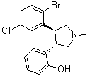 反式-N-甲基-3-(2-羟基苯基)-4-(2-溴-5-氯苯基)吡咯烷分子结构 (CAS 1000890-02-7)