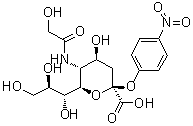 N-(2-羟基乙酰基)-2-O-(4-硝基苯基)-alpha-神经氨酸分子结构 (CAS 1000890-36-7)