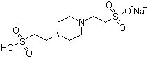 哌嗪-1,4-二乙磺酸单钠盐分子结构 (CAS 10010-67-0)