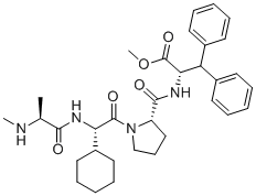 structure of CAS# 1001600-54-9, 甲基1-{(2S)-2-环己基-2-[(N-甲基-L-丙氨酰)氨基]乙酰基}-L-脯氨酰-beta-苯基-L-苯丙氨酸酯