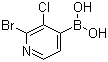2-溴-3-氯吡啶-4-硼酸分子结构 (CAS 1003043-31-9)