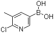 6-氯-5-甲基吡啶-3-硼酸分子结构 (CAS 1003043-40-0)