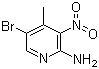2-氨基-5-溴-3-硝基-4-甲基吡啶分子结构 (CAS 100367-40-6)