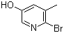 structure of CAS# 1003711-43-0, 2-Bromo-5-hydroxy-3-picoline