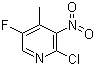 2-氯-5-氟-4-甲基-3-硝基吡啶分子结构 (CAS 1003711-51-0)