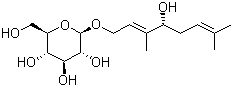 structure of CAS# 100462-37-1, (2E,4S)-4-羟基-3,7-二甲基-2,6-辛二烯-1-基 beta-D-吡喃葡萄糖苷