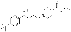 CAS 登录号：100499-85-2, 1-[4-[4-叔丁基苯基]-4-羟基丁基]-4-哌啶羧酸乙酯