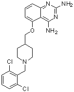 5-[[1-(2,6-二氯苄基)哌啶-4-基]甲氧基]喹唑啉-2,4-二胺分子结构 (CAS 1005504-62-0)
