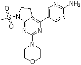 structure of CAS# 1007207-67-1, [5-[7-Methylsulfonyl-2-(morpholin-4-yl)-6,7-dihydro-5H-pyrrolo[2,3-d]pyrimidin-4-yl]pyrimidin-2-yl]amine