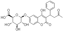 6-羟基华法林 beta-D-葡糖苷酸分子结构 (CAS 1007224-59-0)