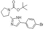 structure of CAS# 1007882-04-3, (S)-2-[5-(4-溴苯基)-1H-咪唑-2-基]吡咯烷-1-羧酸叔丁酯