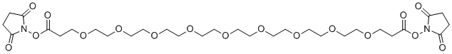双-聚乙二醇9-N-羟基琥珀酰亚胺酯分子结构 (CAS 1008402-79-6)
