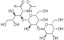 O-alpha-D-吡喃半乳糖基-(1→3)-O-beta-D-吡喃半乳糖基-(1→3)-2-(乙酰氨基)-2-脱氧-D-葡萄糖分子结构 (CAS 100850-25-7)
