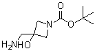 structure of CAS# 1008526-71-3, 3-(氨基甲基)-3-羟基-1-吖丁啶羧酸叔丁酯
