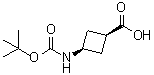 structure of CAS# 1008773-79-2, cis-3-[[(1,1-Dimethylethoxy)carbonyl]amino]-Cyclobutanecarboxylic acid