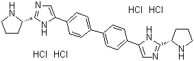 structure of CAS# 1009119-83-8, 5,5'-[1,1'-联苯]-4,4'-二基双[2-(2S)-2-吡咯烷基-1H-咪唑]四盐酸盐