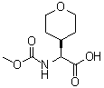 (S)-2-(甲氧羰基氨基)-2-(四氢-2H-吡喃-4-基)乙酸分子结构 (CAS 1009120-03-9)