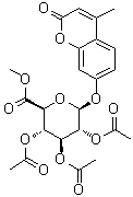 4-Methyl-2-oxo-2H-1-benzopyran-7-yl beta-D-glucopyranosiduronic acid methyl ester triacetate molecular structure (CAS 101014-65-7)