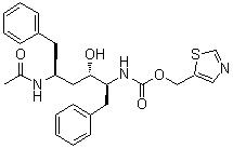 1,3-噻唑-5-基甲基 N-[(1S,2S,4S)-4-(乙酰氨基)-1-苄基-2-羟基-5-苯基戊基]氨基甲酸酯分子结构 (CAS 1010808-43-1)