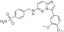CAS # 1012343-93-9, IRAK inhibitor 3, 4-[[[3-(3,4-Dimethoxyphenyl)imidazo[1,2-b]pyridazin-6-yl]amino]methyl]benzenesulfonamide