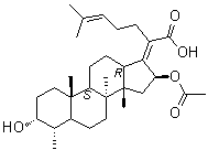 (3alpha,4alpha,8alpha,9beta,13alpha,14beta,16beta,17Z)-16-(乙酰氧基)-3-羟基-29-去甲达马-17(20),24-二烯-21-酸分子结构 (CAS 1013937-16-0)