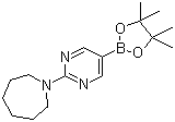 CAS # 1015242-05-3, 2-(Homopiperidin-1-yl)pyrimidine-5-boronic acid pinacol ester, Hexahydro-1-[5-(4,4,5,5-tetramethyl-1,3,2-dioxaborolan-2-yl)-2-pyrimidinyl]-1H-azepine