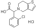 alpha-(2-氯苯基)-6,7-二氢噻吩并[3,2-c]吡啶-5(4H)-乙酸盐酸盐分子结构 (CAS 1015247-88-7)