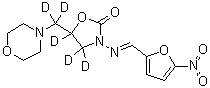 structure of CAS# 1015855-64-7, 4,4,5-三氘代-5-(4-吗啉基双氘甲基)-3-[[(5-硝基-2-呋喃基)亚甲基]氨基]-2-恶唑烷酮