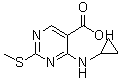 structure of CAS# 1015856-32-2, 4-(Cyclopropylamino)-2-(methylthio)-5-pyrimidinecarboxylic acid