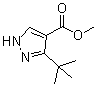 structure of CAS# 1017782-45-4, 3-tert-Butyl-1H-pyrazole-4-carboxylic acid methyl ester