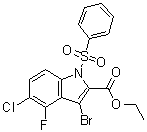 structure of CAS# 1018450-46-8, 3-溴-5-氯-4-氟-1-(苯磺酰基)-1H-吲哚-2-羧酸乙酯