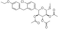 甲基 (5S)-5-C-[4-氯-3-[(4-乙氧基苯基)甲基]苯基]-1-硫代-beta-L-吡喃木糖苷 2,3,4-三乙酸酯分子结构 (CAS 1018899-03-0)