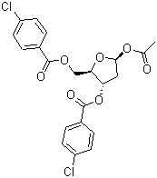 2-去氧-alpha-D-赤式戊呋喃糖 1-乙酸酯 3,5-双(4-氯苯甲酸酯)分子结构 (CAS 1019659-88-1)