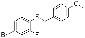 structure of CAS# 1020253-12-6, 4-Bromo-2-fluoro-1-[[(4-methoxyphenyl)methyl]thio]benzene
