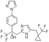 structure of CAS# 1022152-70-0, (alphaS)-alpha-[4-(1H-Pyrazol-1-yl)phenyl]-alpha-(trifluoromethyl)-5-[[1-(trifluoromethyl)cyclopropyl]methyl]-1H-imidazole-2-ethanol