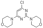 structure of CAS# 10244-24-3, 2,4-Bis(morpholin-4-yl)-6-chloropyrimidine