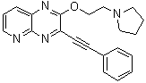 structure of CAS# 1025015-40-0, 3-(苯基乙炔基)-2-(2-(吡咯烷-1-基)乙氧基)吡啶并[3,2-b]吡嗪