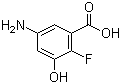 5-氨基-2-氟-3-羟基苯甲酸分子结构 (CAS 1025127-32-5)