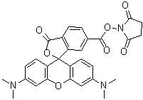 CAS # 1027512-41-9, 3',6'-Bis(dimethylamino)-3-oxospiro[isobenzofuran-1(3H),9'-[9H]xanthene]-6-carboxylic acid 2,5-dioxo-1-pyrrolidinyl ester