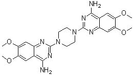 structure of CAS# 102839-00-9, 2,2'-(1,4-哌嗪二基)二[6,7-二甲氧基-4-喹唑啉胺]