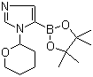 structure of CAS# 1029684-37-4, 1-(Tetrahydro-2H-pyran-2-yl)-1H-imidazole-5-boronic acid pinacol ester
