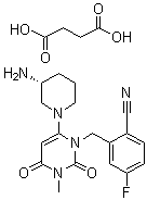 structure of CAS# 1029877-94-8, 曲格列汀琥珀酸盐