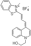 CAS # 1029939-19-2, 2-[3-[1-(2-Hydroxyethyl)-4(1H)-quinolinylidene]-1-propen-1-yl]-3-methylbenzothiazolium tetrafluoroborate