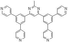 4,6-二(3,5-二-4-吡啶基苯基)-2-甲基嘧啶分子结构 (CAS 1030380-51-8)