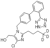 CAS # 1030936-74-3, 2-(Butyl-4,4,4-d<sub>3</sub>)-4-chloro-1-[[2'-(2H-tetrazol-5-yl)[1,1'-biphenyl]-4-yl]methyl]-1H-imidazole-5-methanol